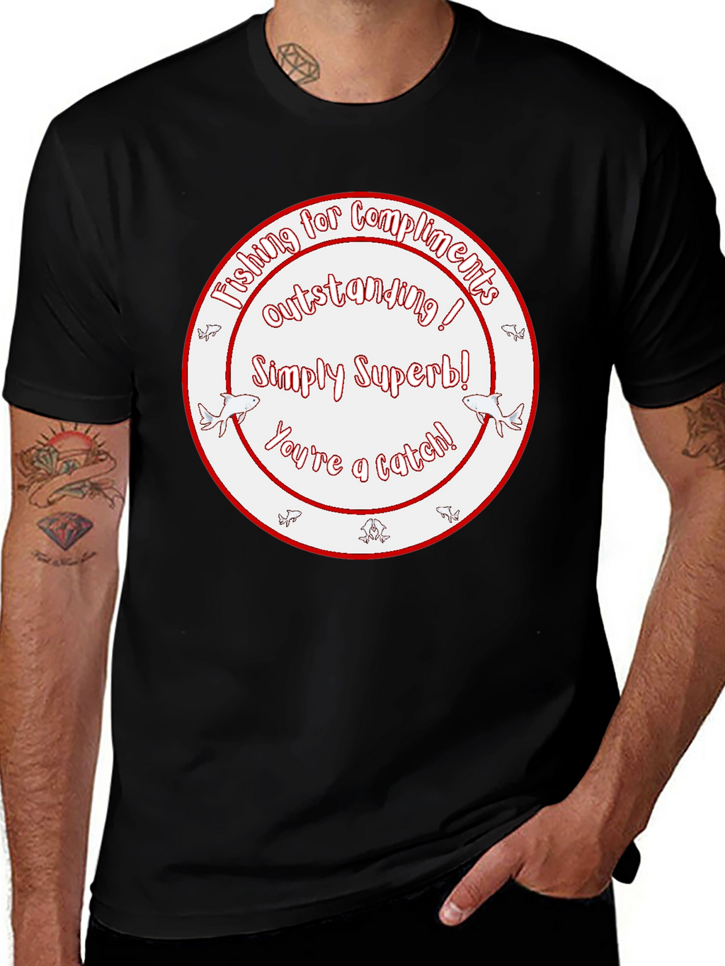Funny Fishing Compliment Graphic T-Shirt