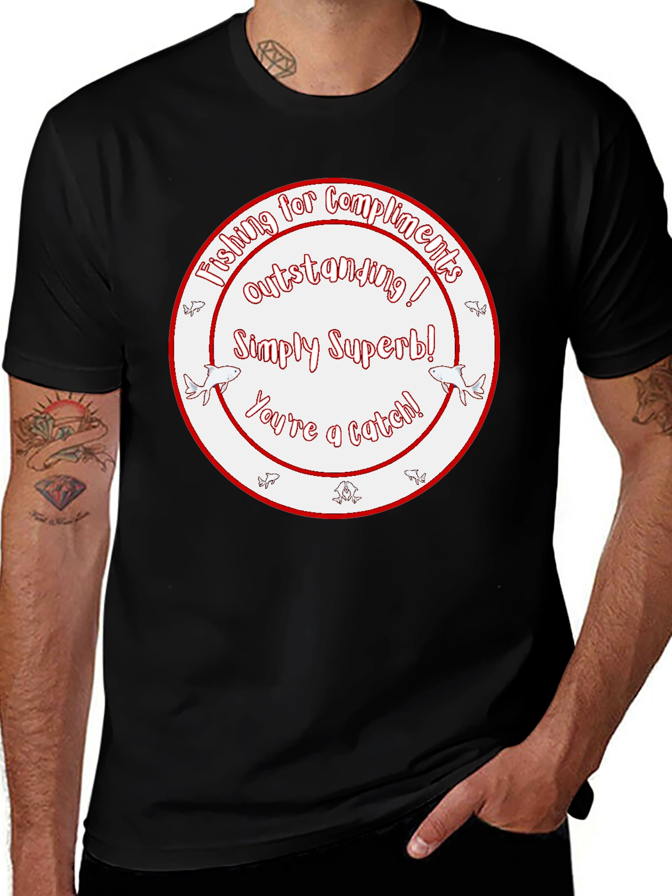 Funny Fishing Compliment Graphic T-Shirt
