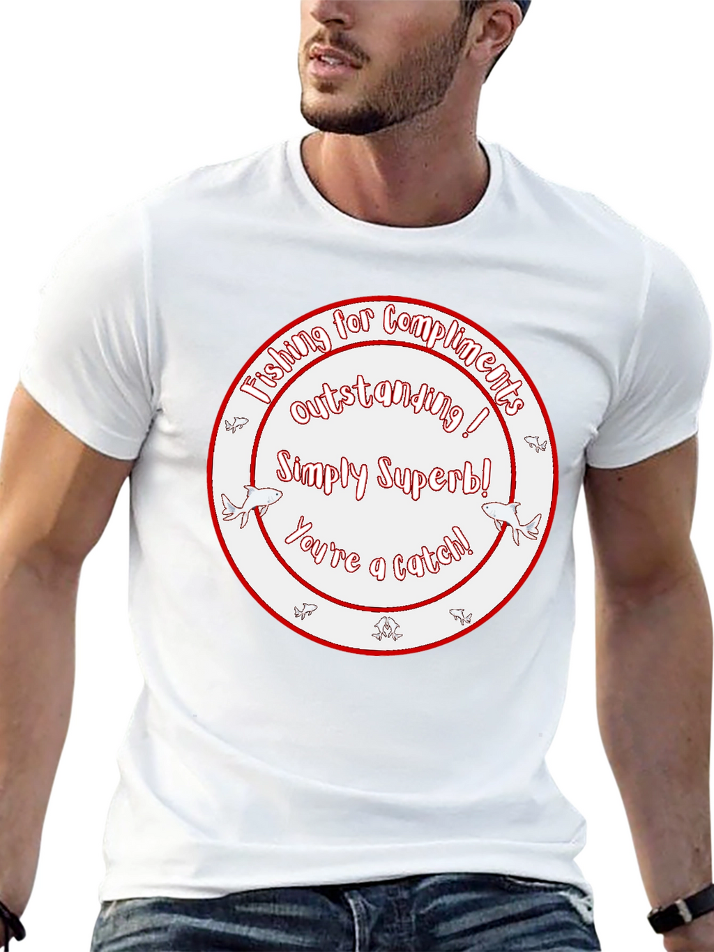 Funny Fishing Compliment Graphic T-Shirt