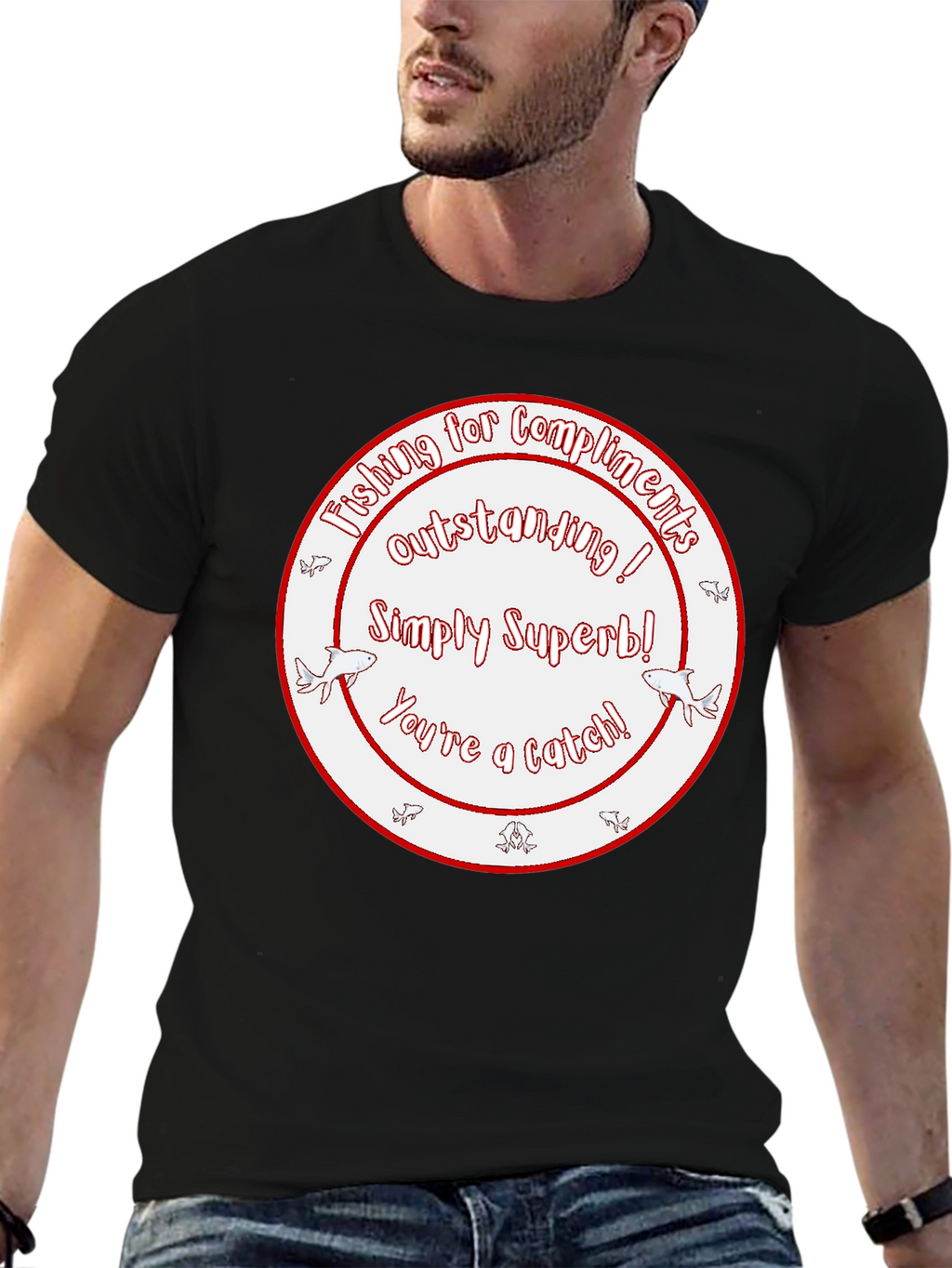 Funny Fishing Compliment Graphic T-Shirt
