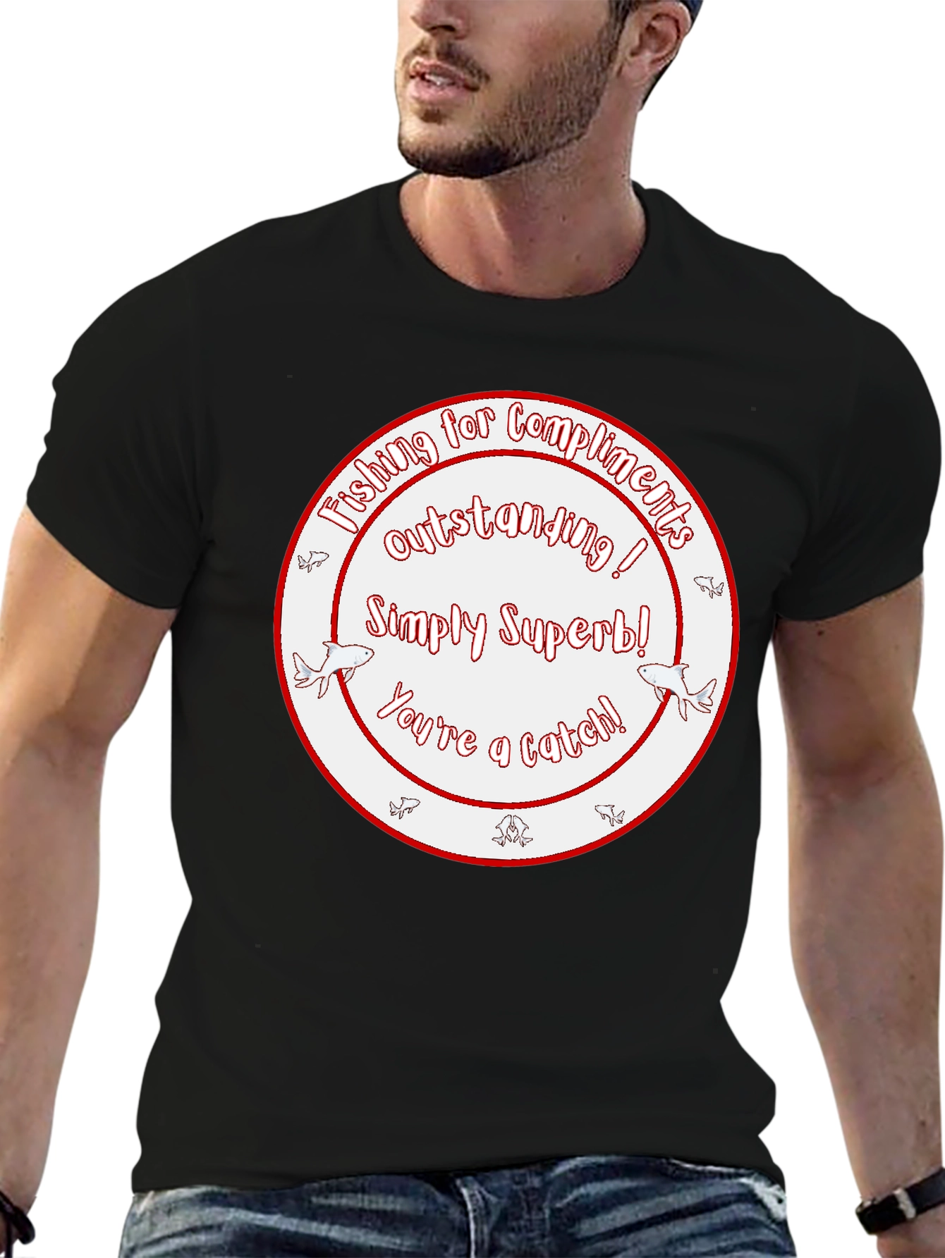 Funny Fishing Compliment Graphic T-Shirt