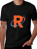 Stylish Black T-Shirt with Orange R Logo