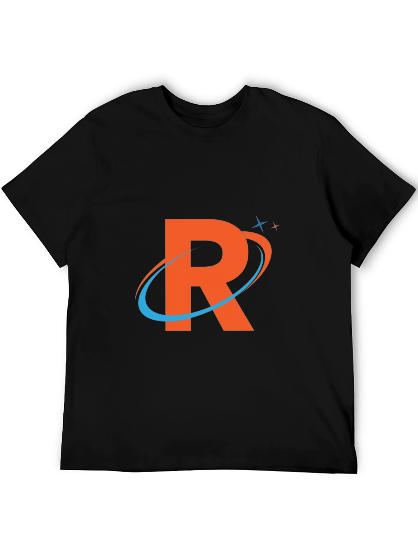 Stylish Black T-Shirt with Orange R Logo