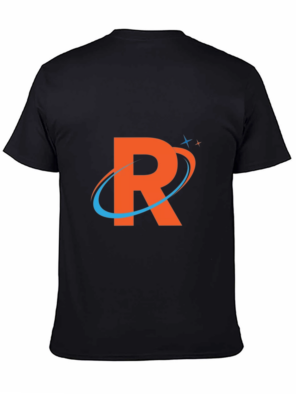 Stylish Black T-Shirt with Orange R Logo
