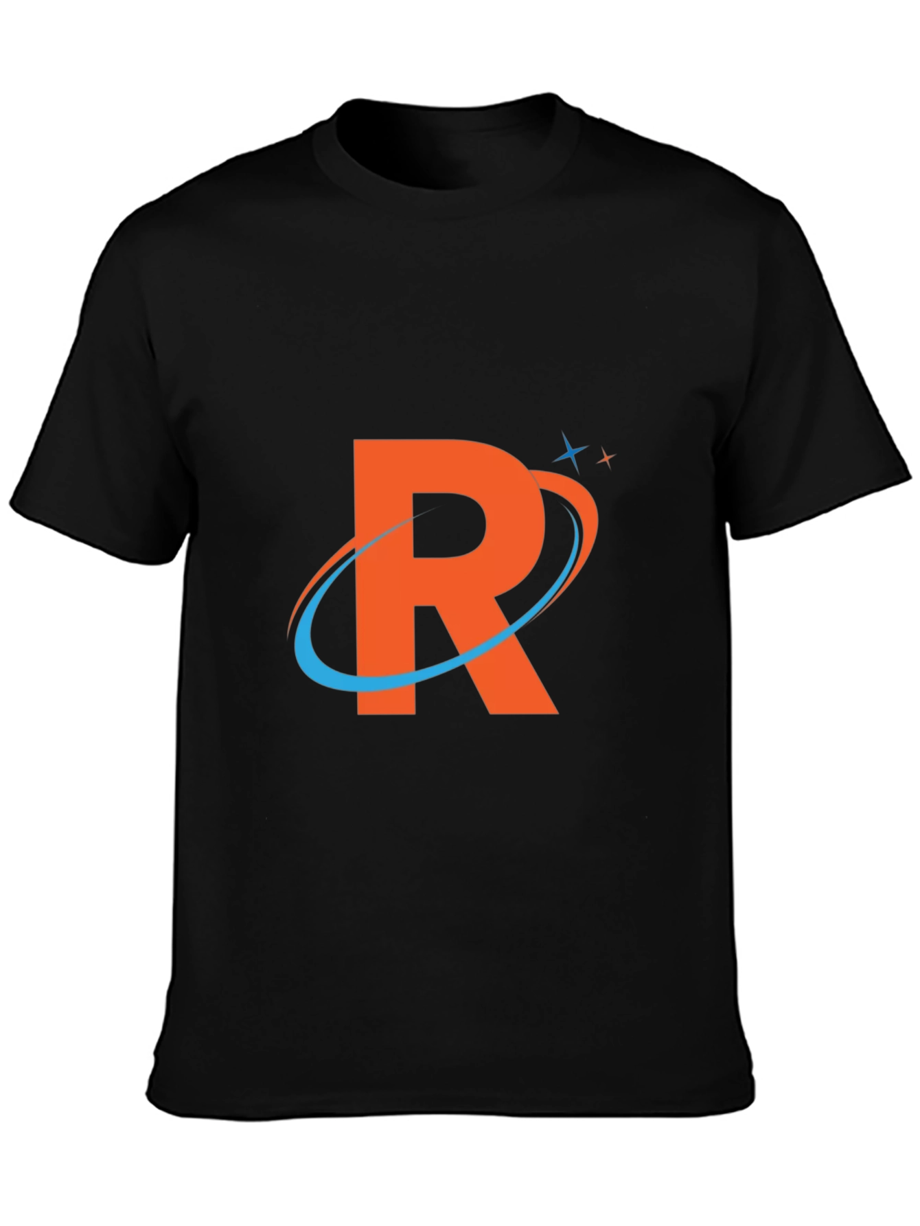 Stylish Black T-Shirt with Orange R Logo