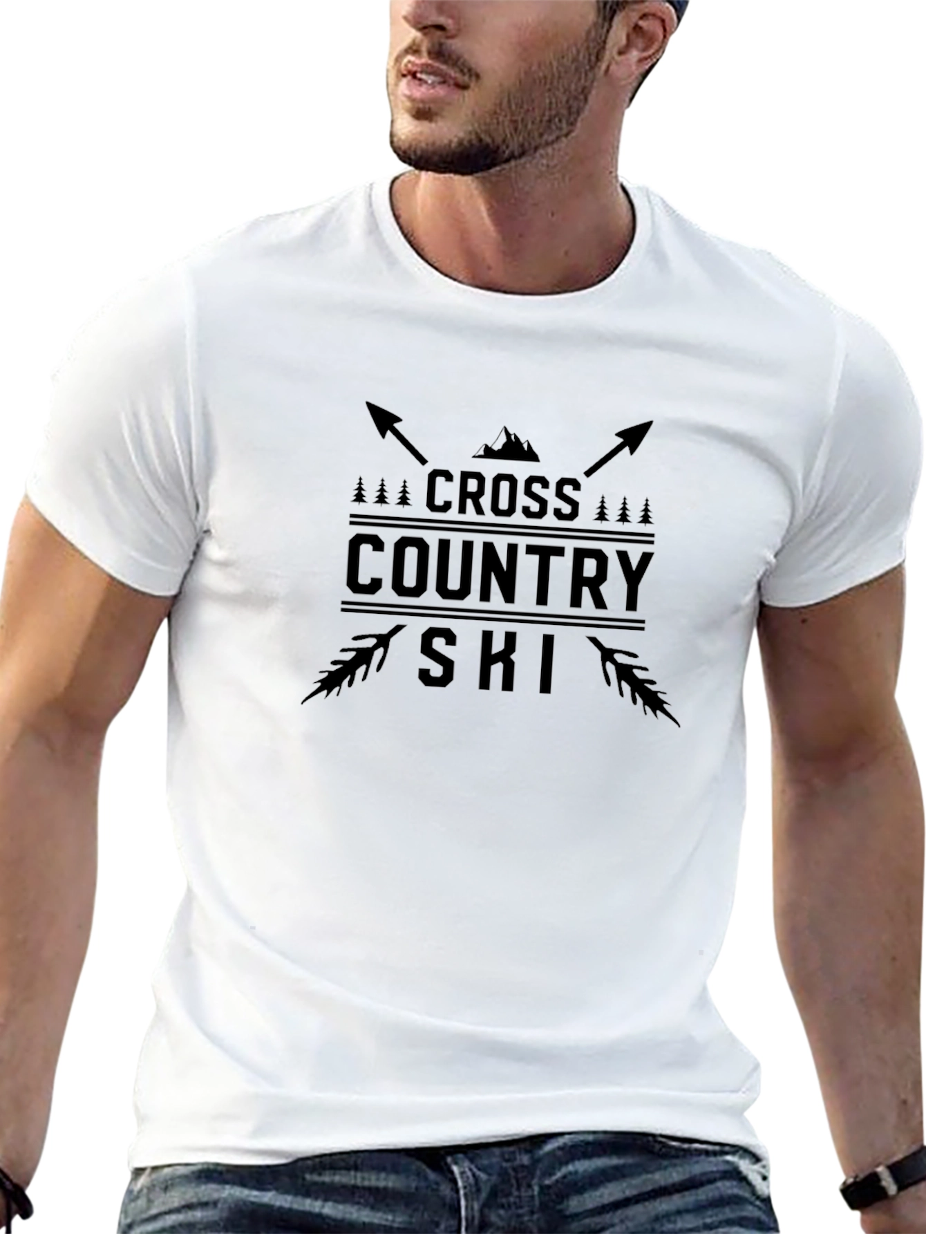 Cross Country Ski Graphic Tee - Black