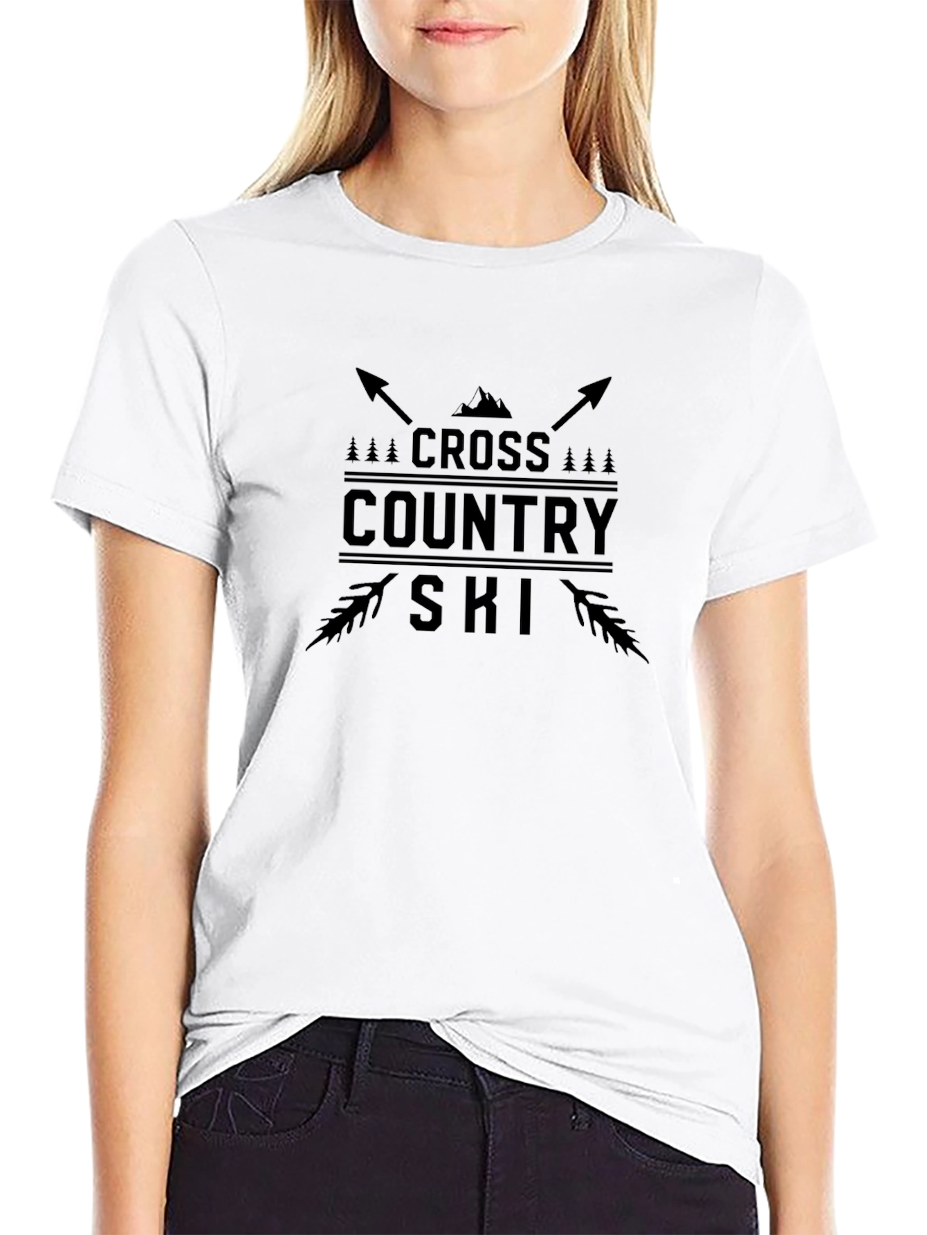 Cross Country Ski Graphic Tee - Black