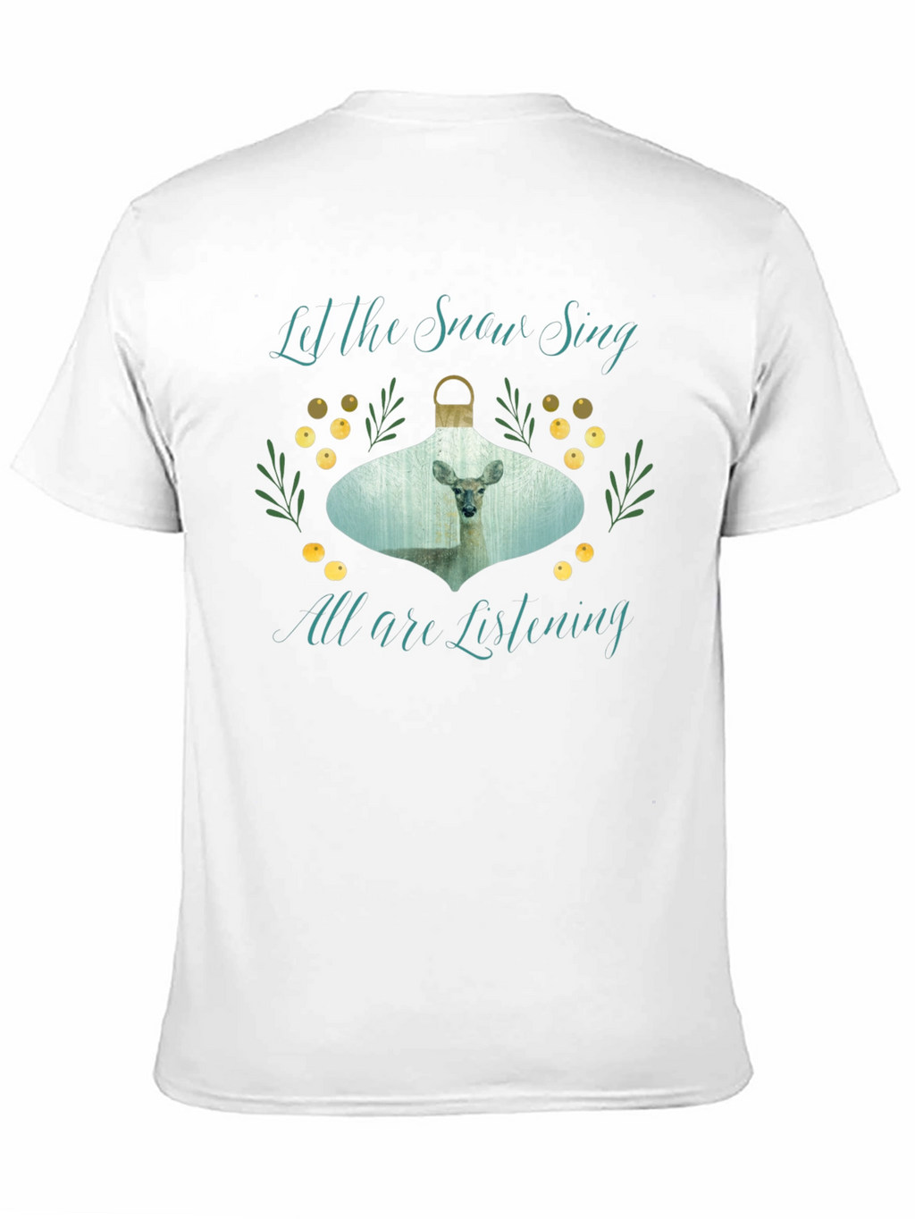 Let the Snow Sing Deer Graphic Tee - Black