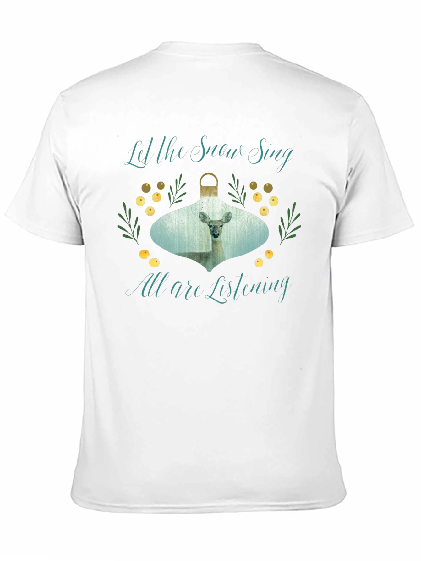 Let the Snow Sing Deer Graphic Tee - Black