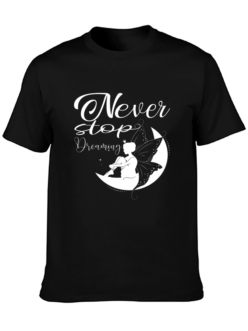 Never Stop Dreaming Black Graphic Tee