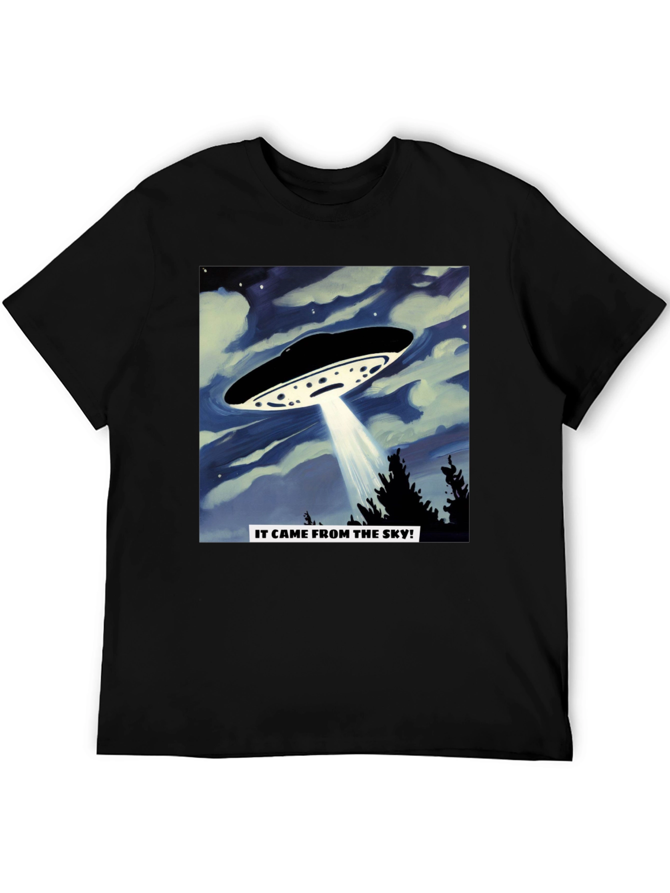 UFO Invasion T-Shirt - It Came From The Sky! Black Tee
