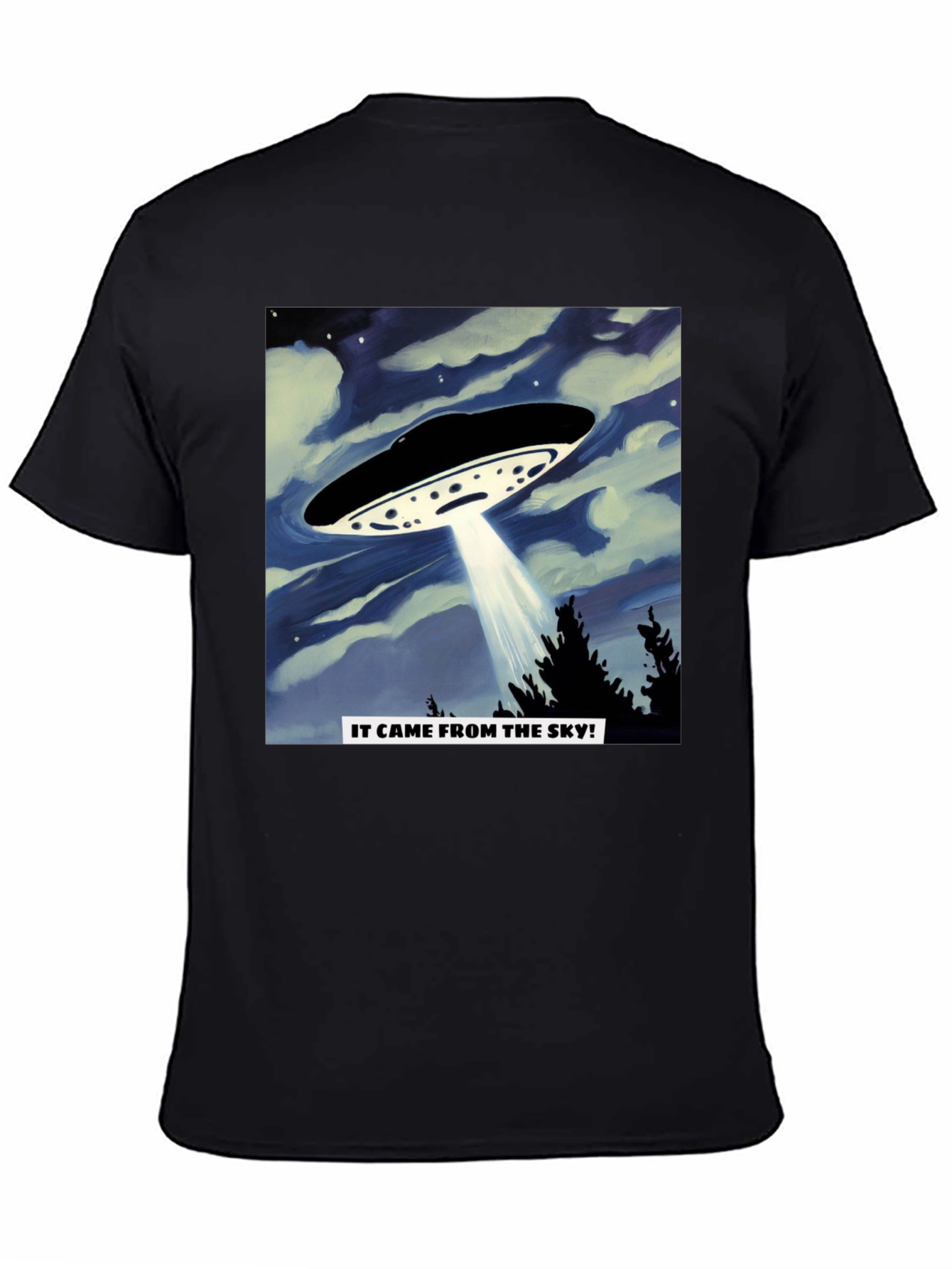 UFO Invasion T-Shirt - It Came From The Sky! Black Tee