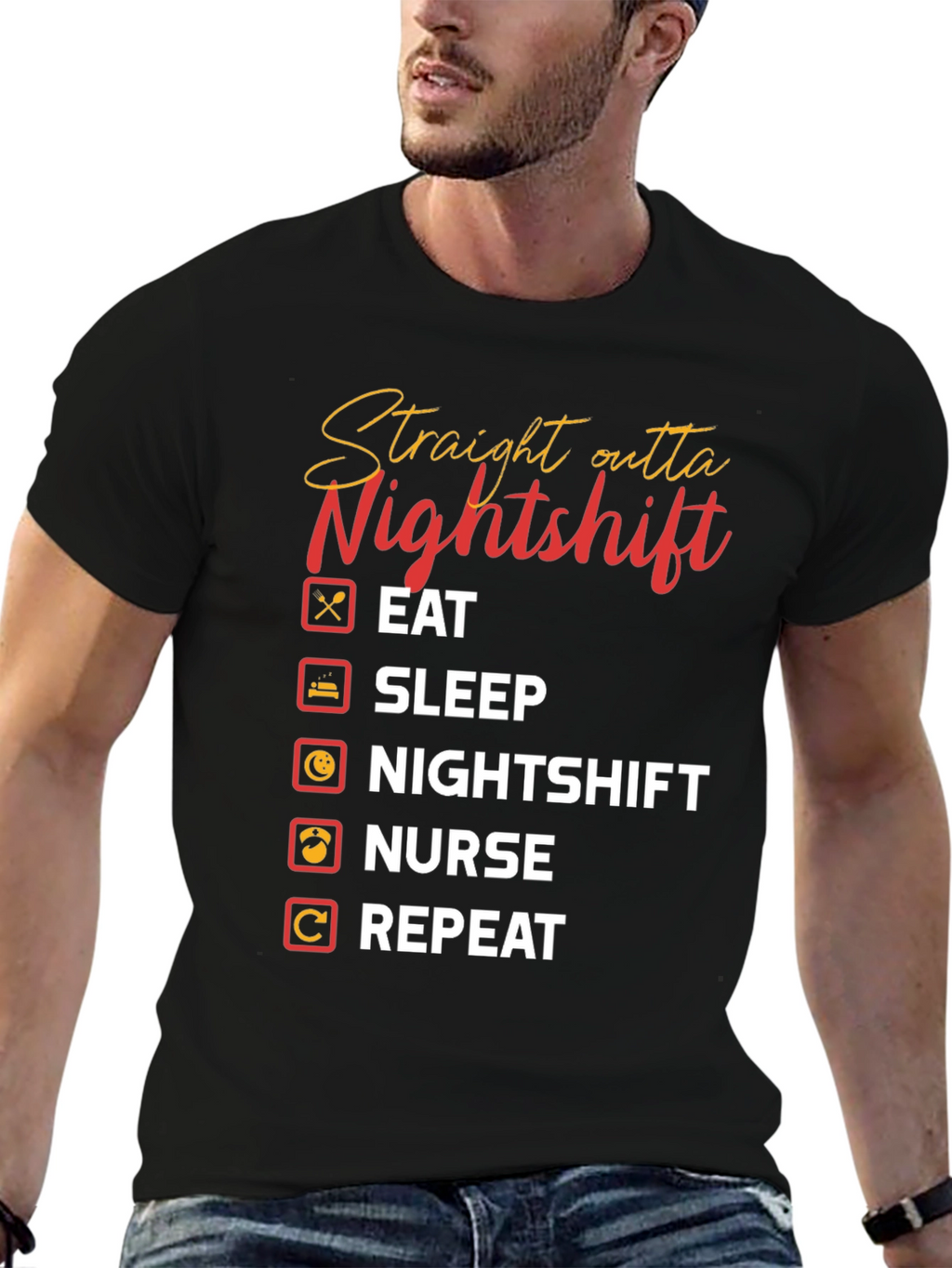 Straight Outta Nightshift Graphic T-Shirt