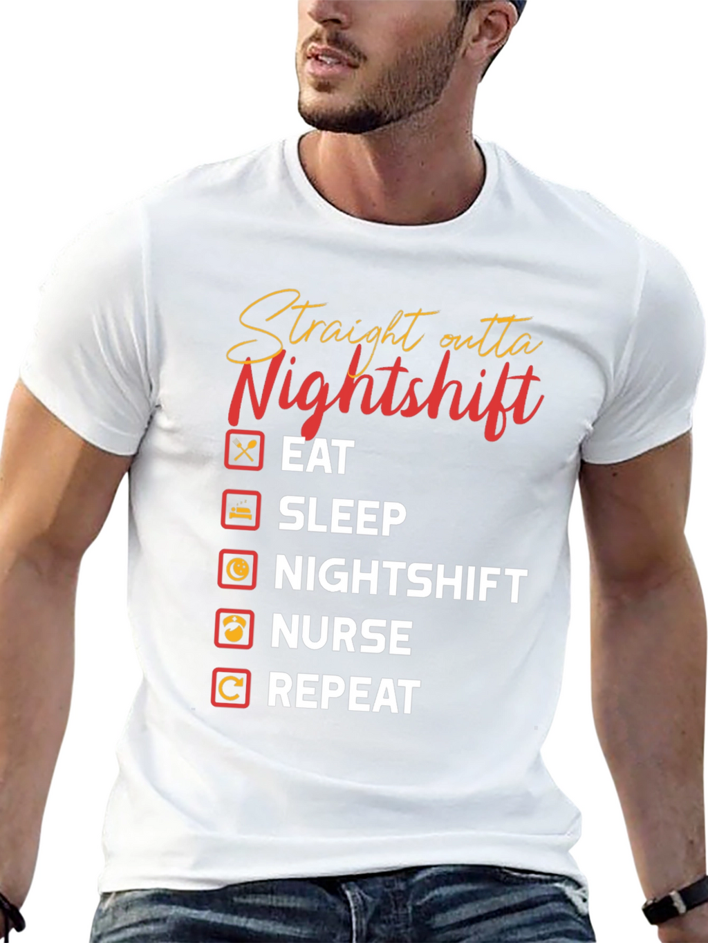 Straight Outta Nightshift Graphic T-Shirt