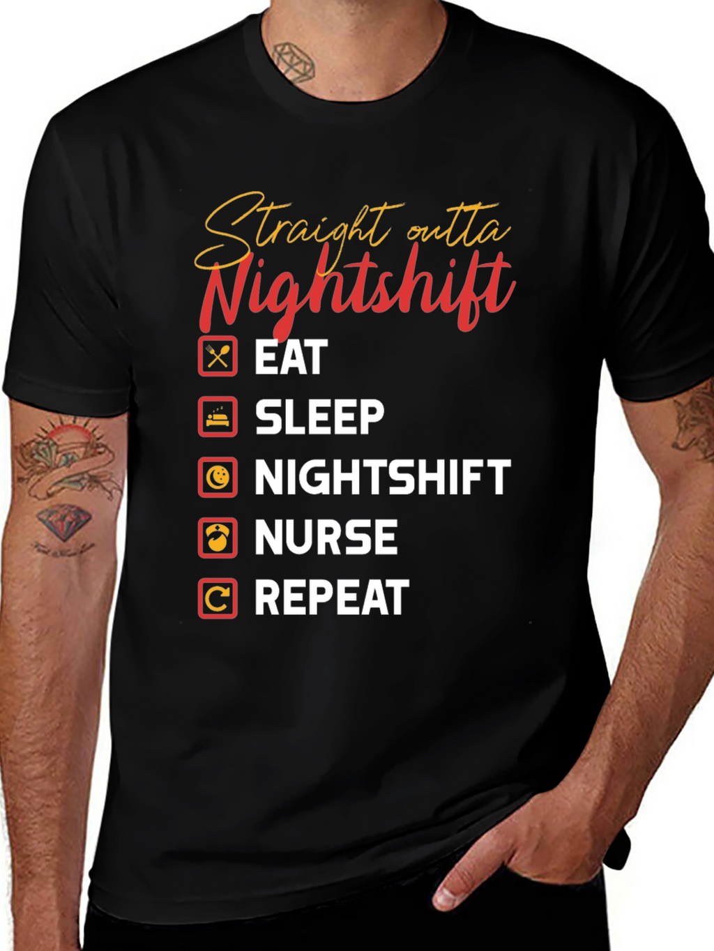 Straight Outta Nightshift Graphic T-Shirt