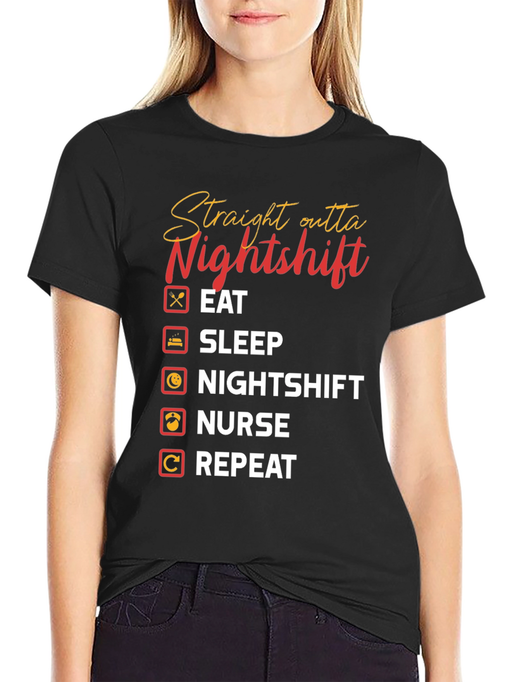 Straight Outta Nightshift Graphic T-Shirt