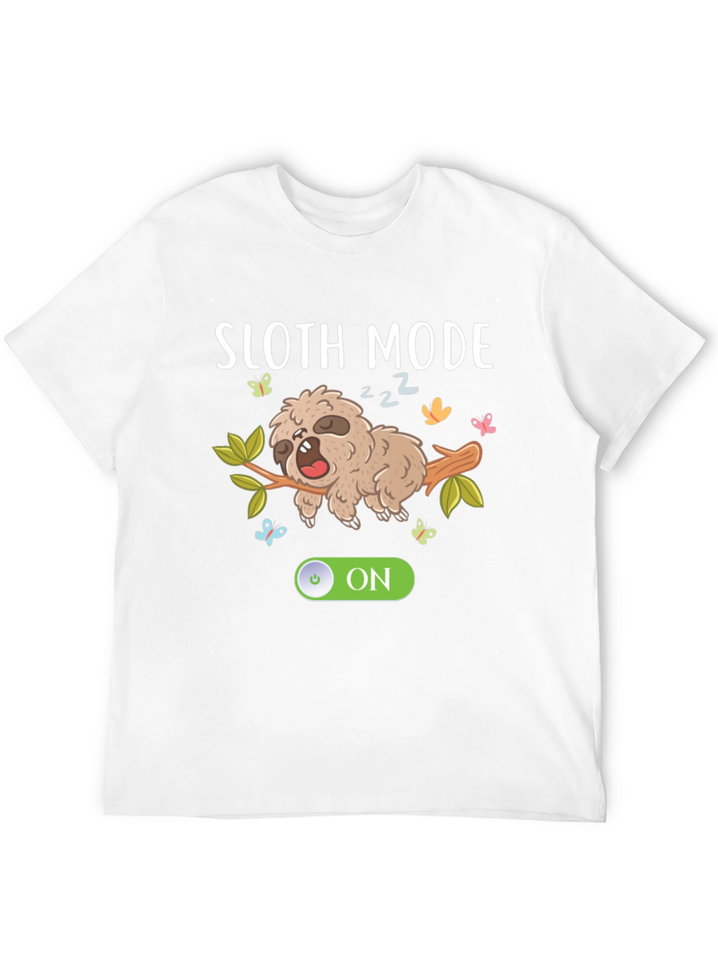 Sloth Mode On Black Graphic T-Shirt