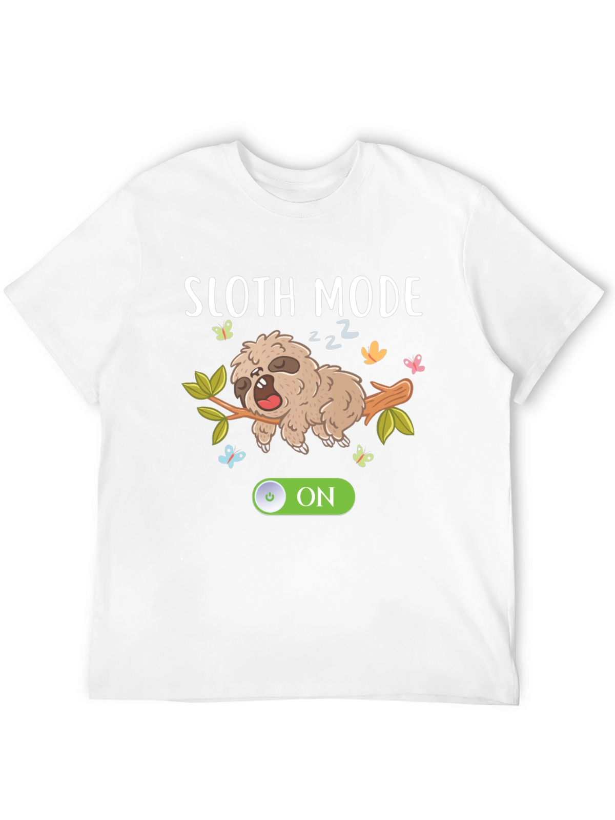 Sloth Mode On Black Graphic T-Shirt