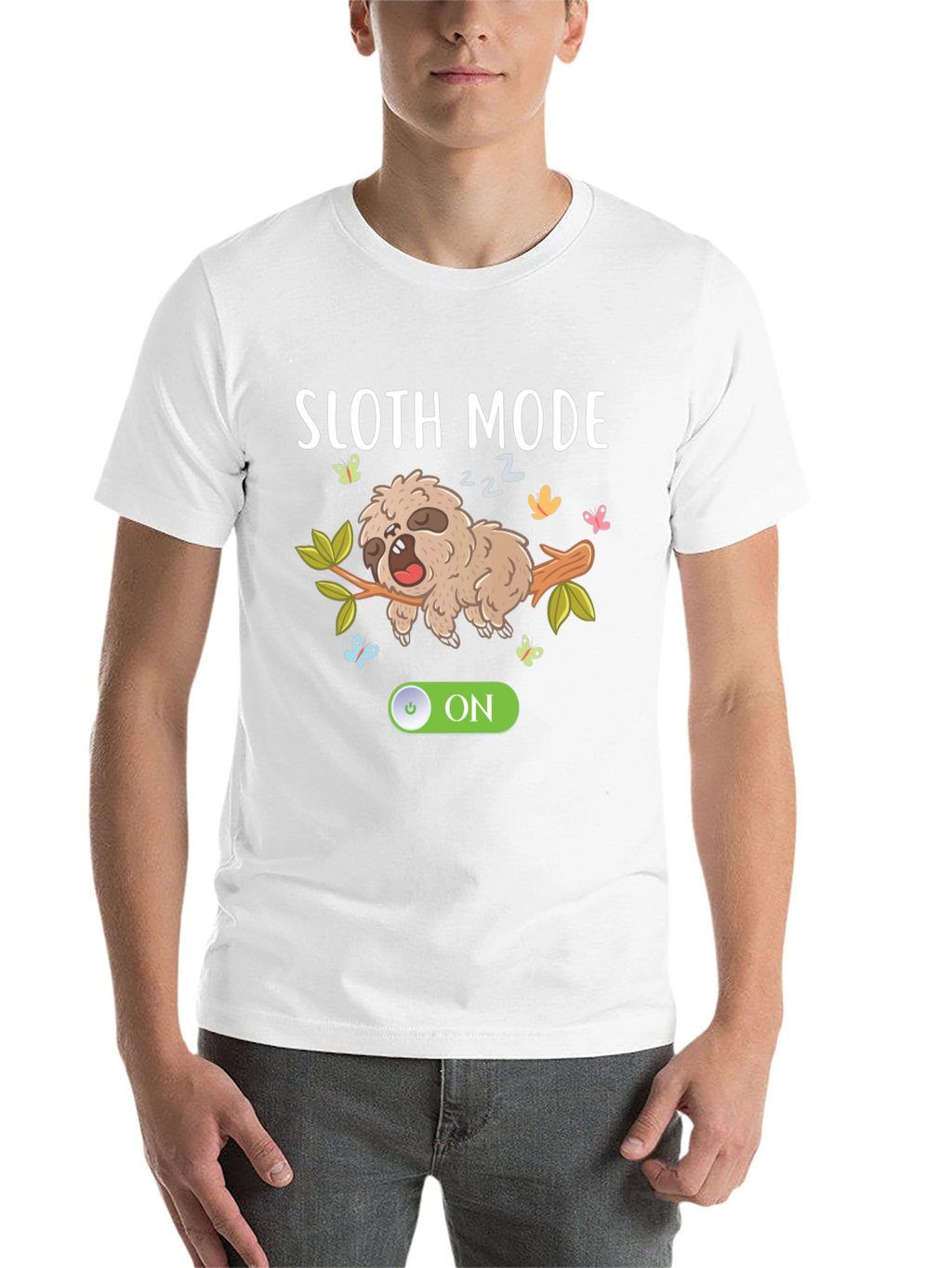 Sloth Mode On Black Graphic T-Shirt