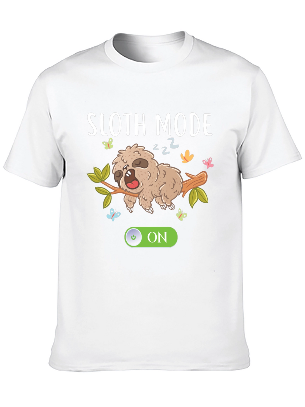 Sloth Mode On Black Graphic T-Shirt