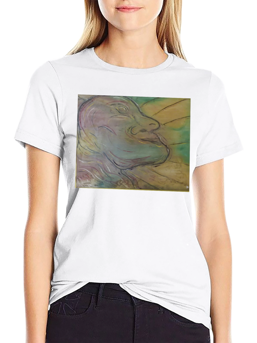 Artistic Face Graphic Black T-Shirt