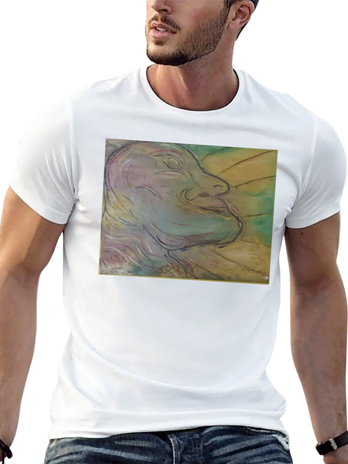 Artistic Face Graphic Black T-Shirt