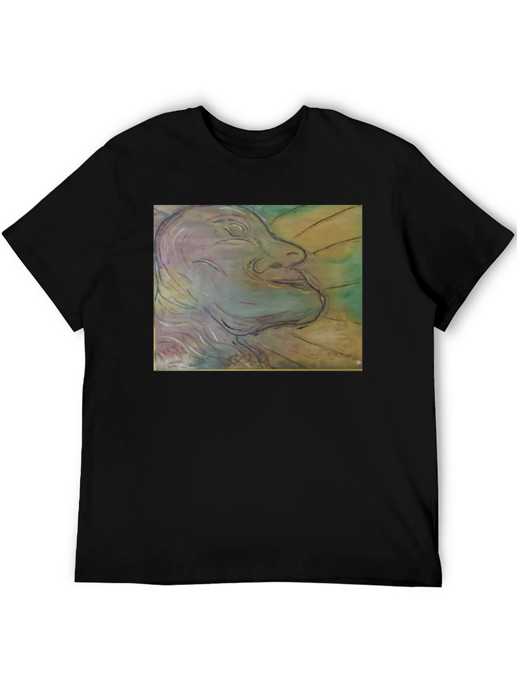 Artistic Face Graphic Black T-Shirt