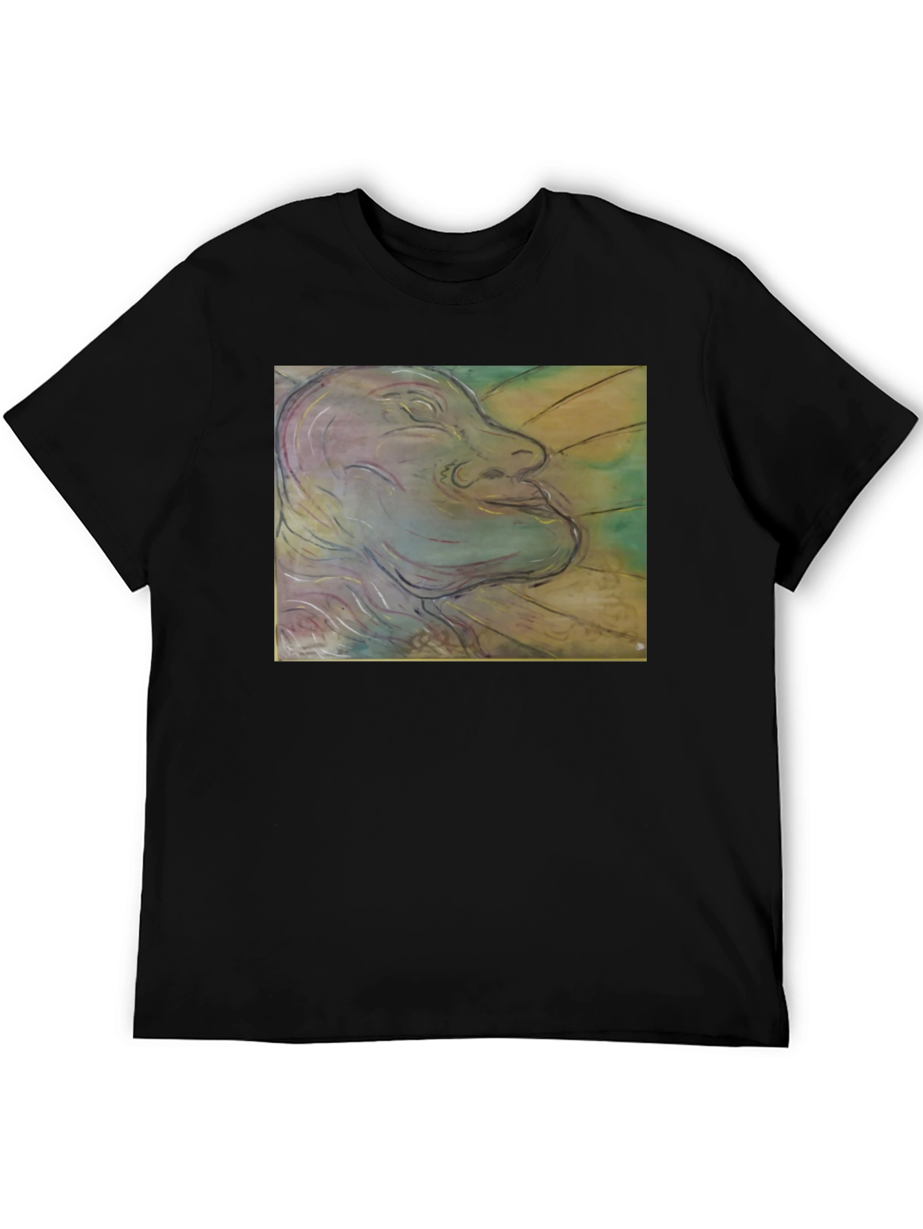 Artistic Face Graphic Black T-Shirt