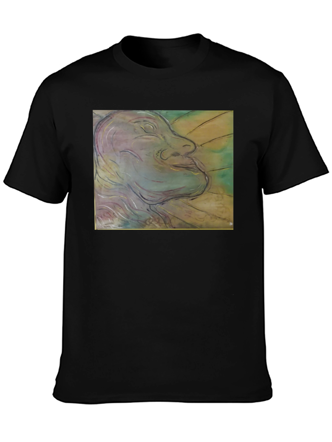 Artistic Face Graphic Black T-Shirt