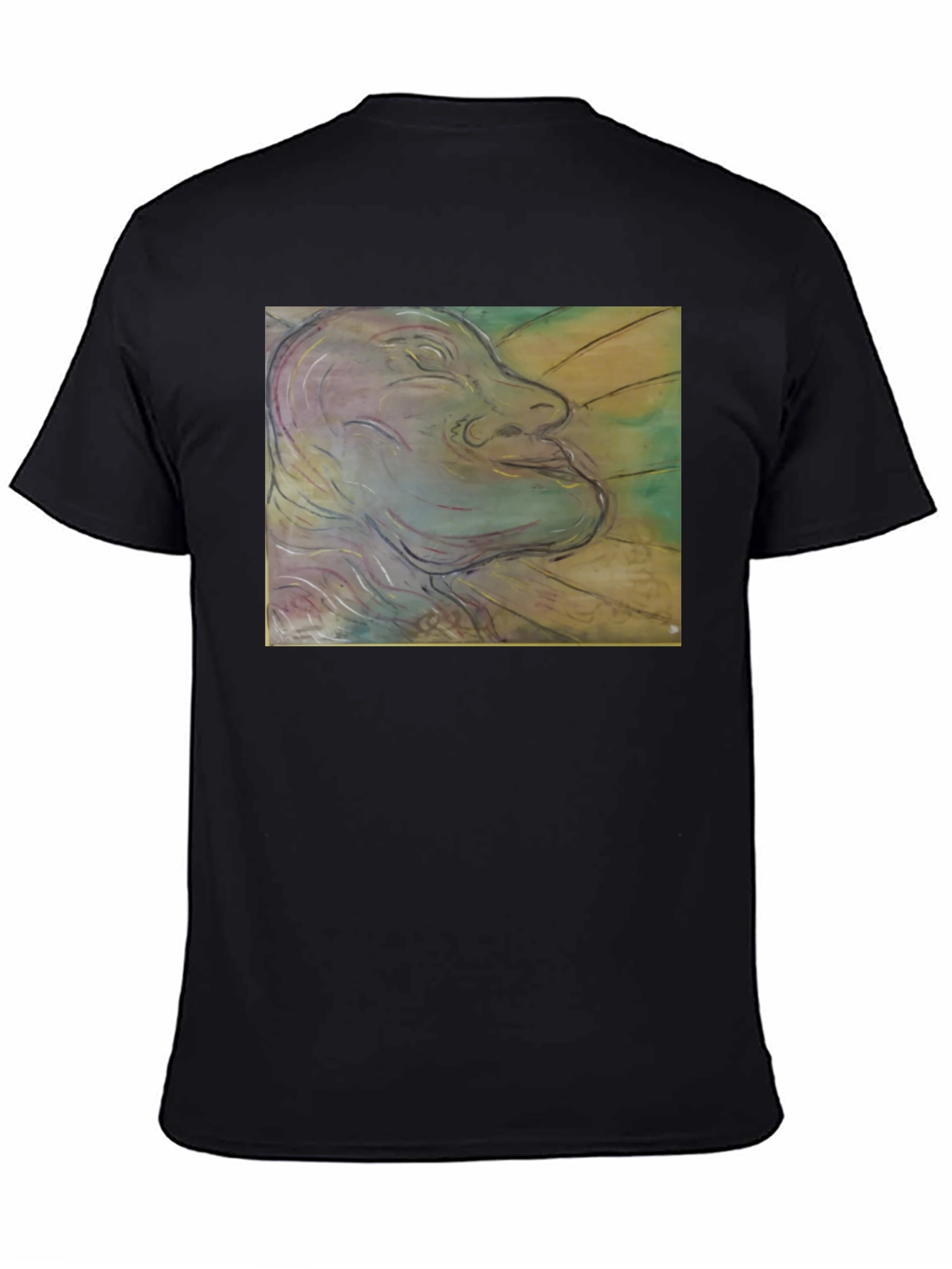 Artistic Face Graphic Black T-Shirt
