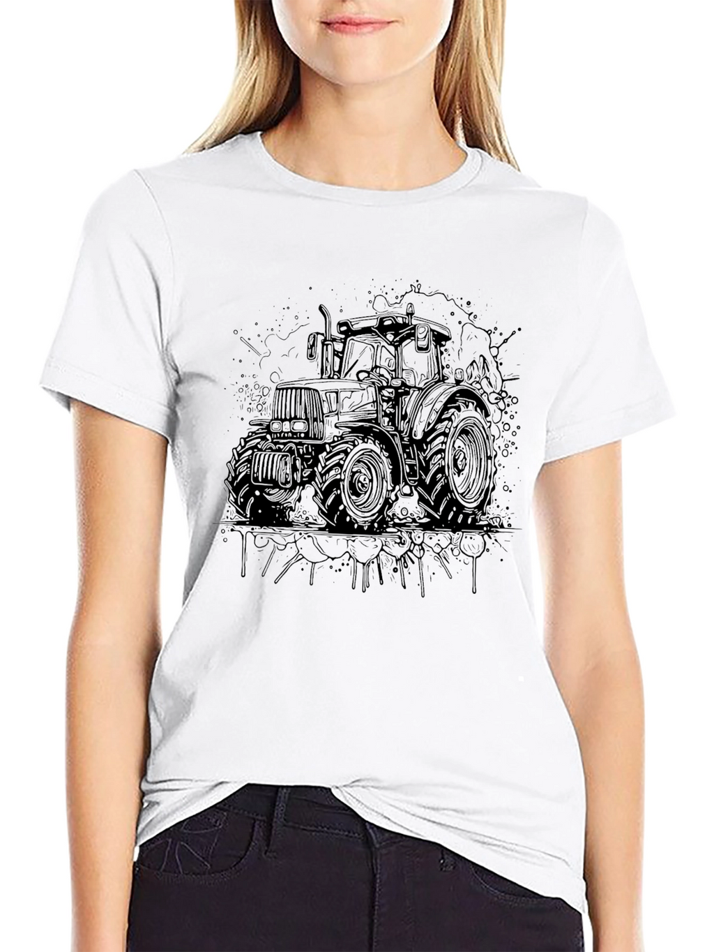 Tractor Graphic T-Shirt - Black Cotton Tee