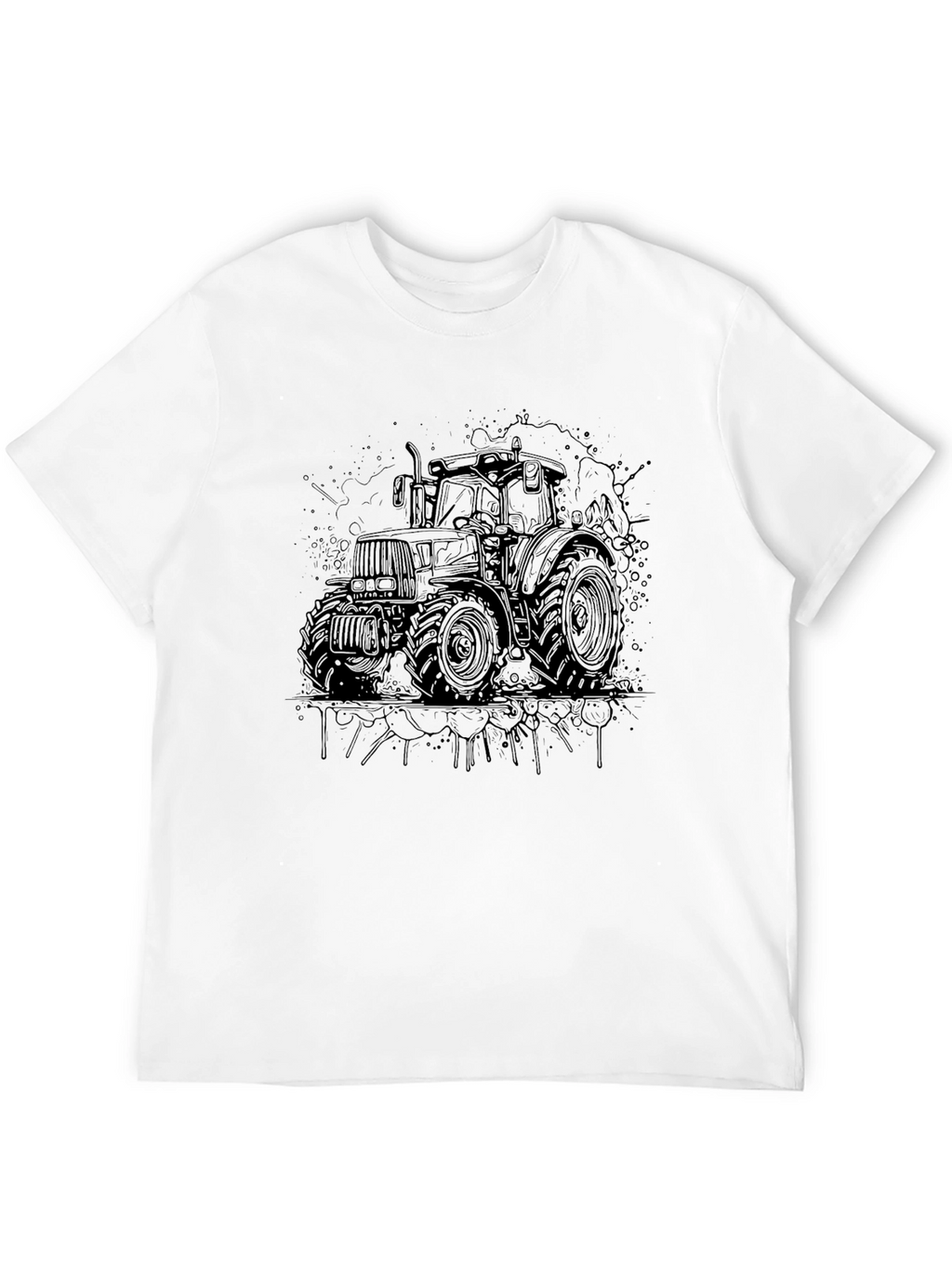 Tractor Graphic T-Shirt - Black Cotton Tee