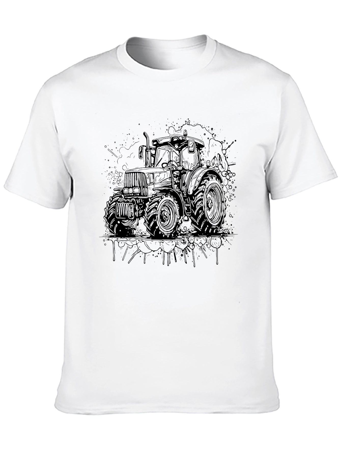 Tractor Graphic T-Shirt - Black Cotton Tee
