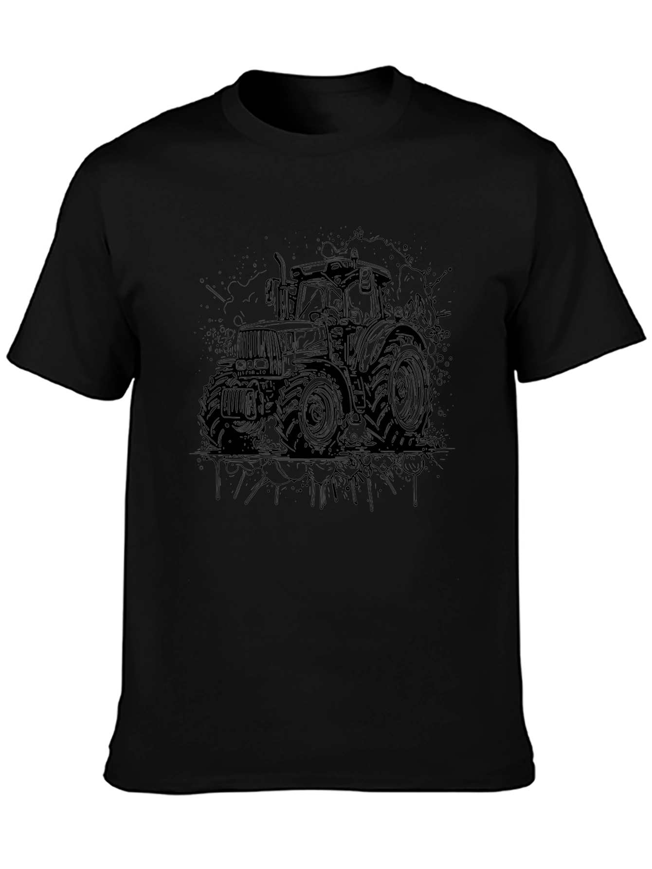 Tractor Graphic T-Shirt - Black Cotton Tee