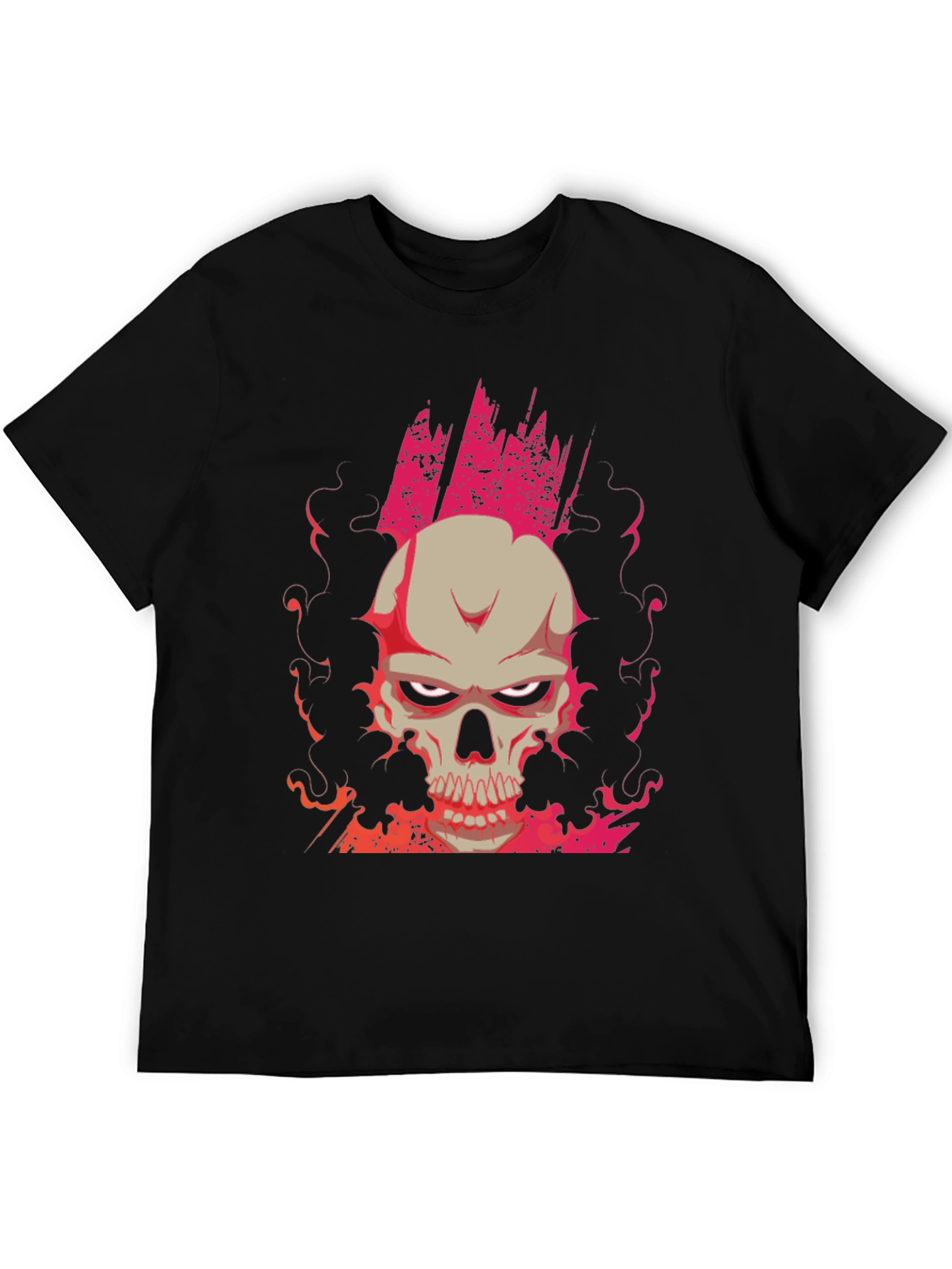 Skull Graphic Print Tee - Mens Black T-Shirt