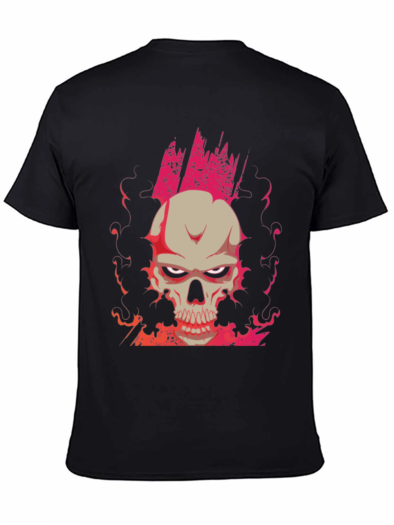 Skull Graphic Print Tee - Mens Black T-Shirt
