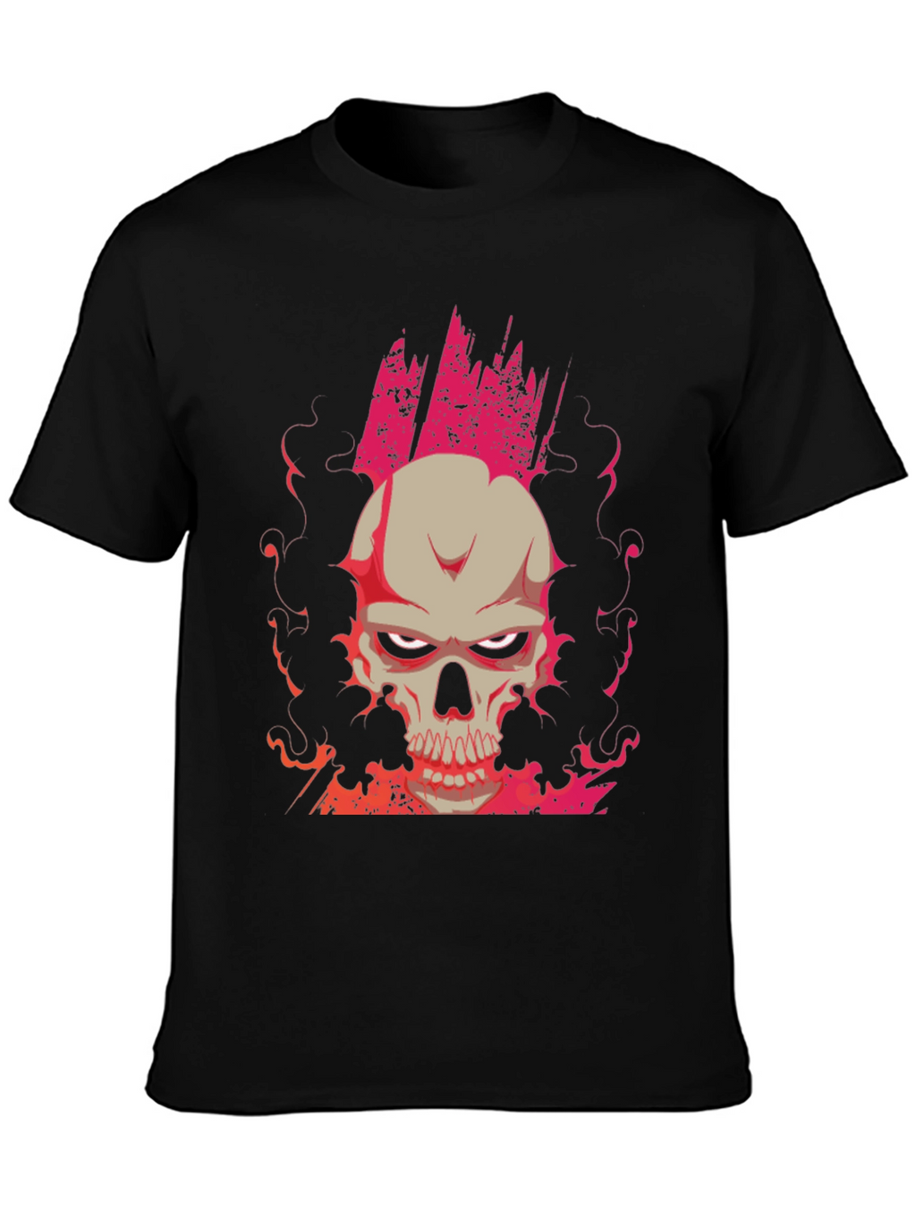 Skull Graphic Print Tee - Mens Black T-Shirt