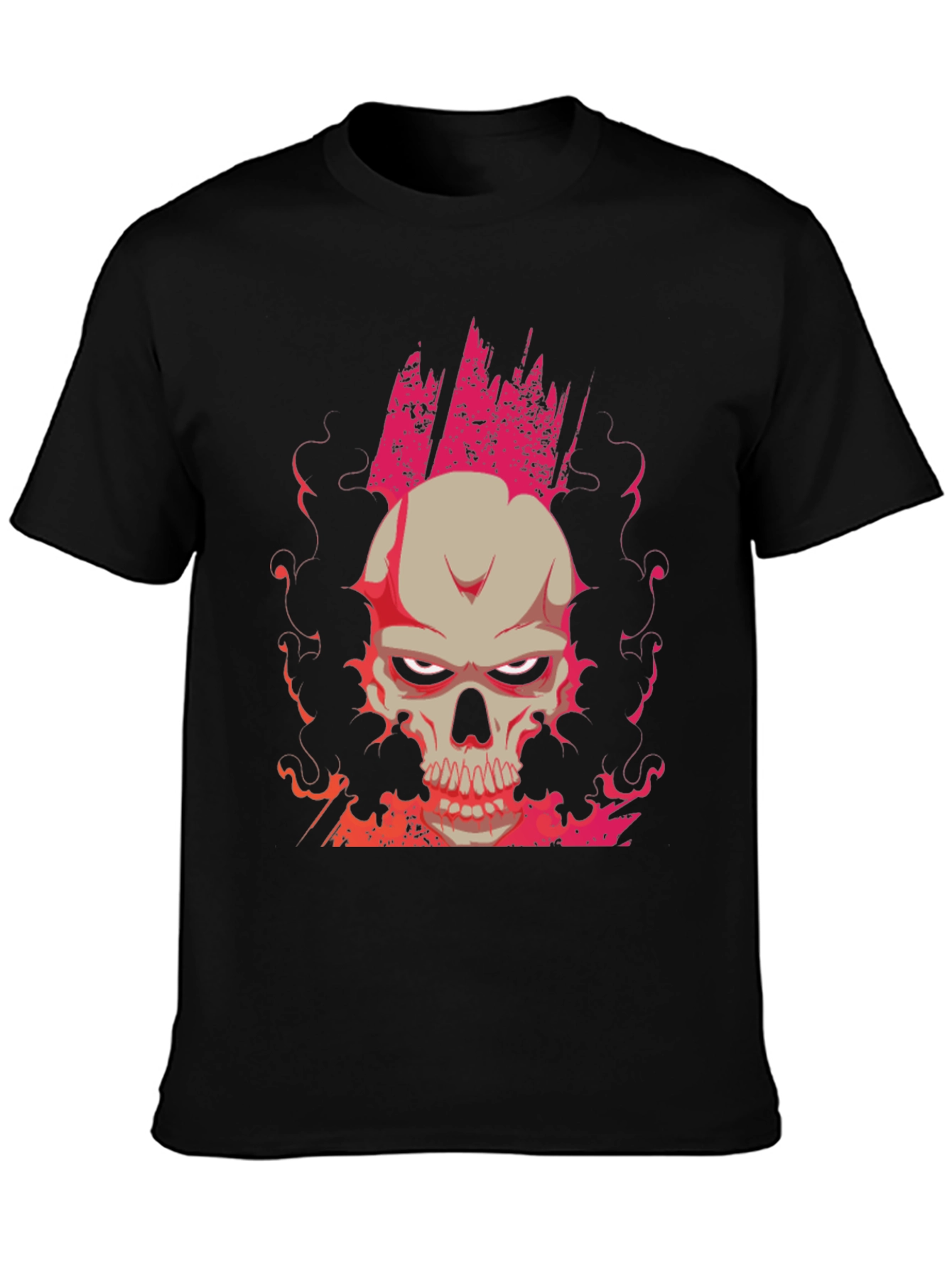 Skull Graphic Print Tee - Mens Black T-Shirt