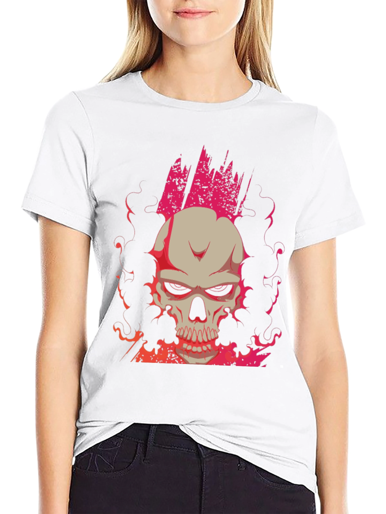 Skull Graphic Print Tee - Mens Black T-Shirt