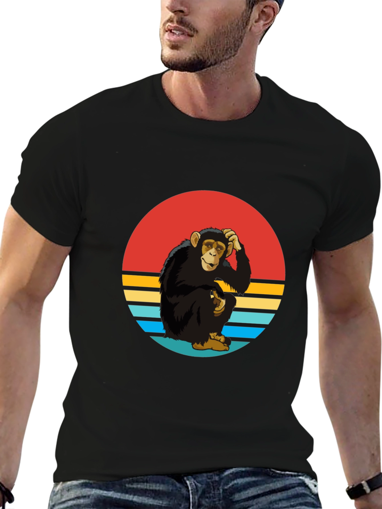 Retro Monkey Graphic Tee - Classic Style