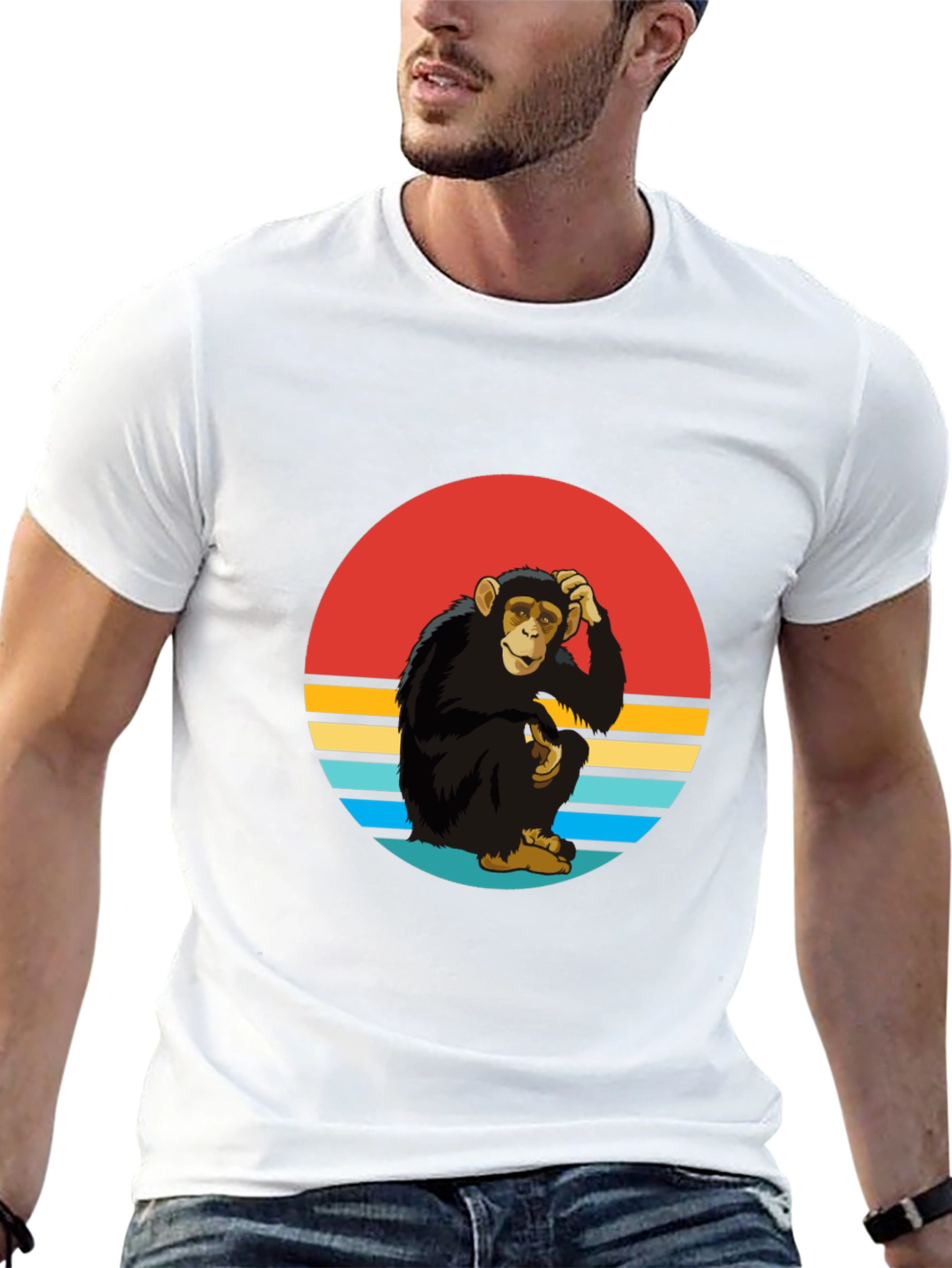 Retro Monkey Graphic Tee - Classic Style