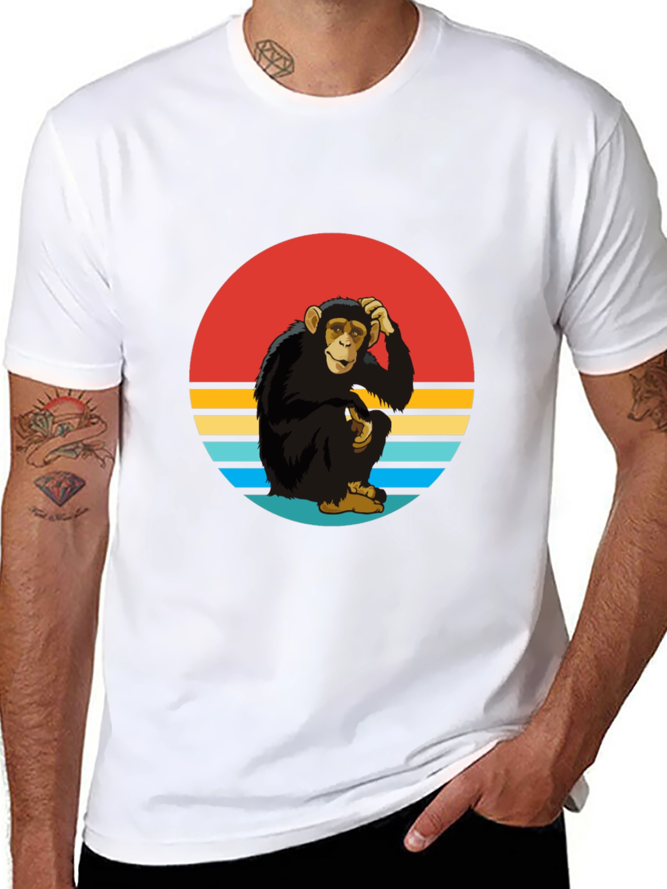 Retro Monkey Graphic Tee - Classic Style
