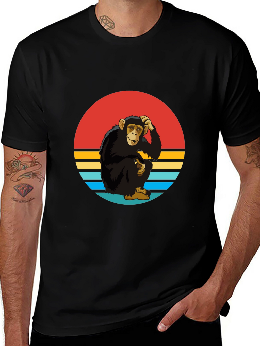 Retro Monkey Graphic Tee - Classic Style