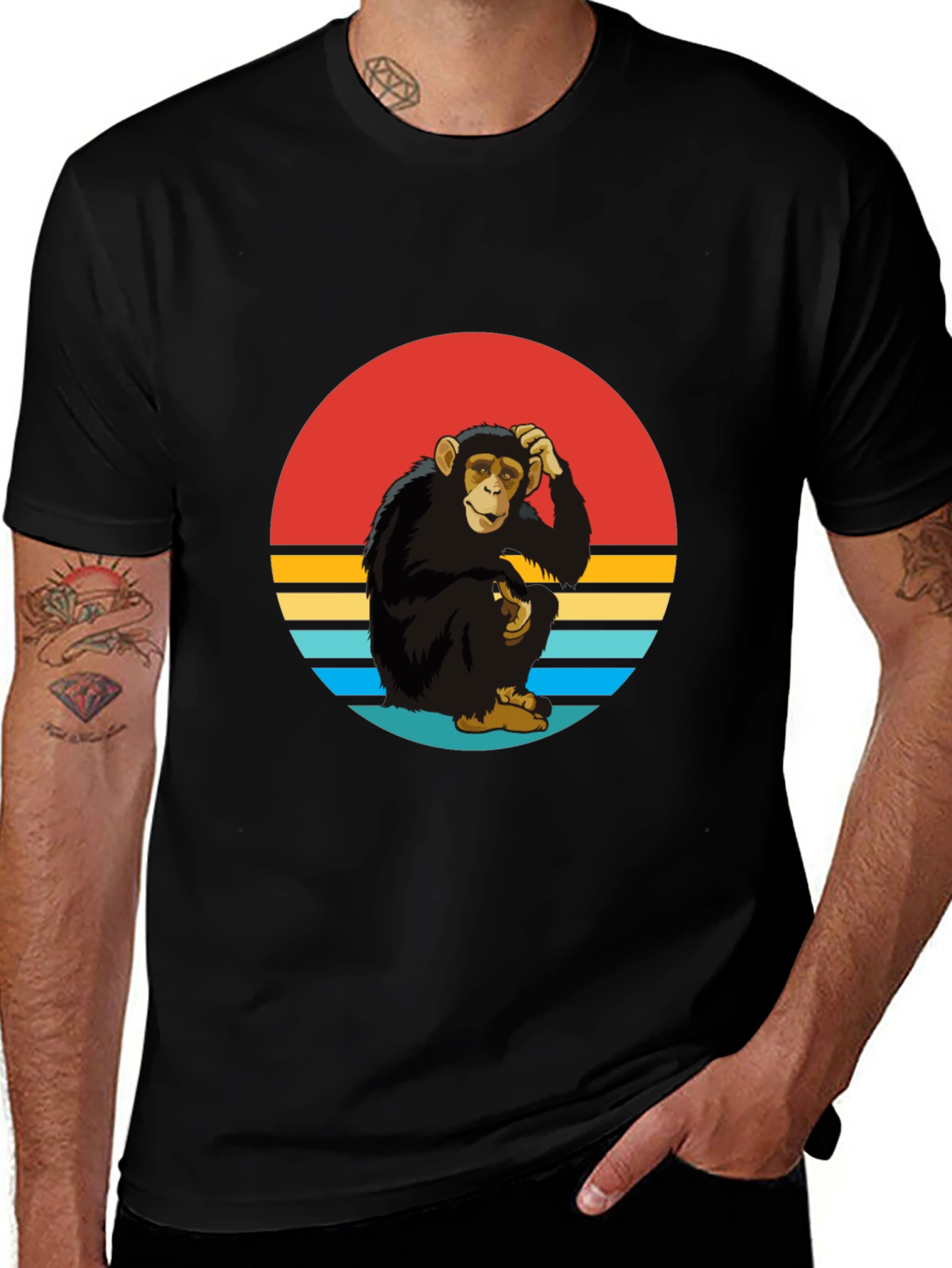 Retro Monkey Graphic Tee - Classic Style