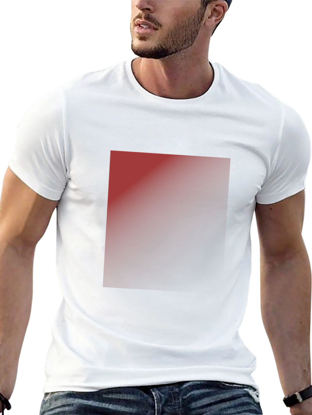 Mens Classic Black T-Shirt with Ombre Design