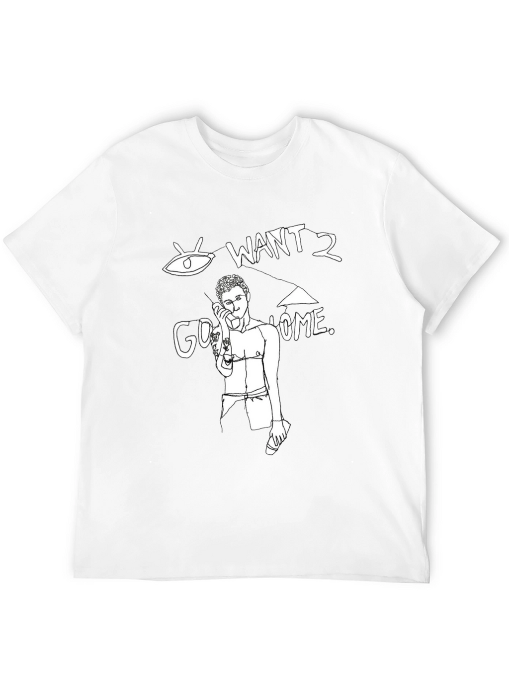 Want 2 Go Home Black Graphic Tee