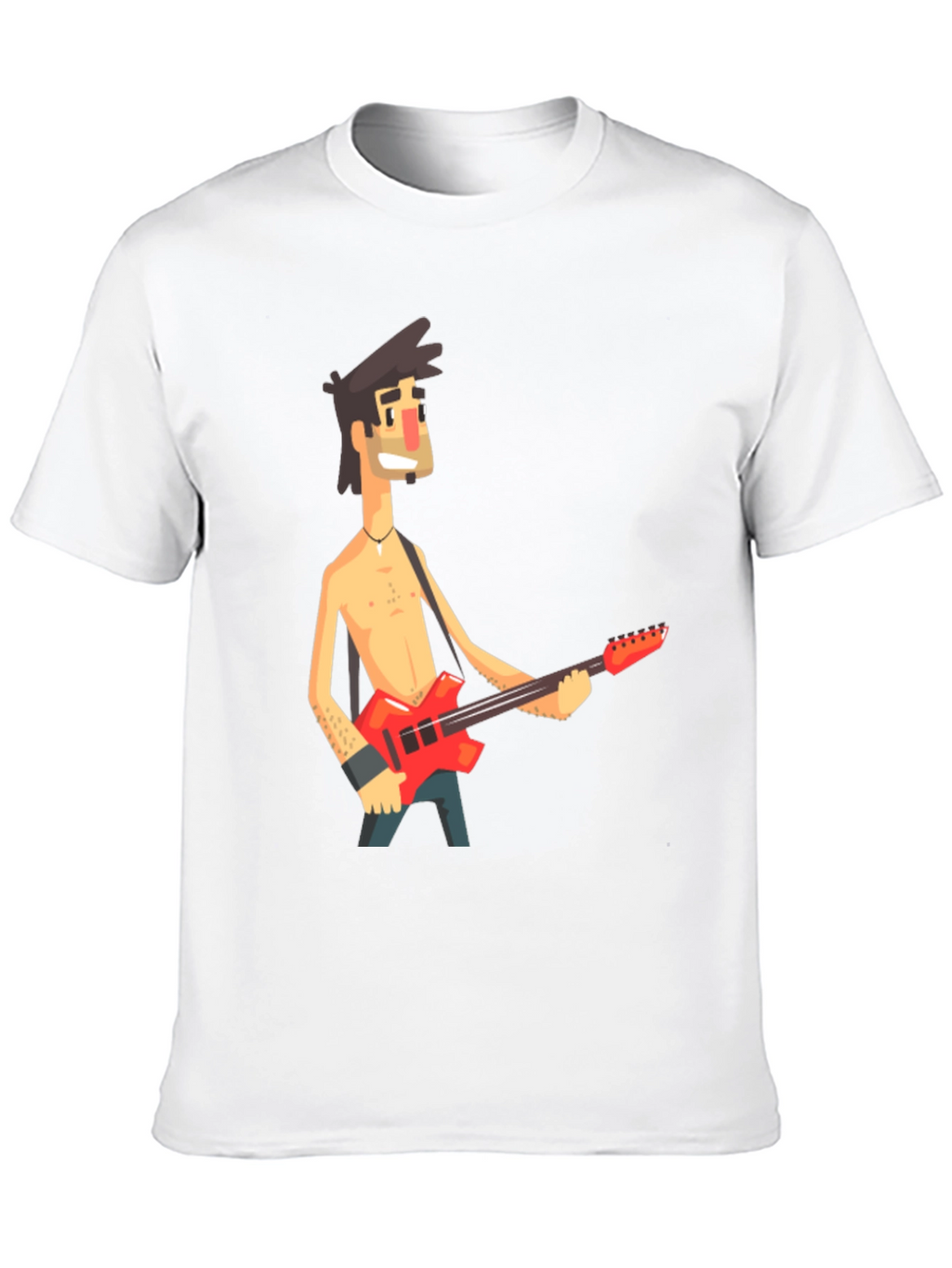 Cartoon Guitar Player Black T-Shirt