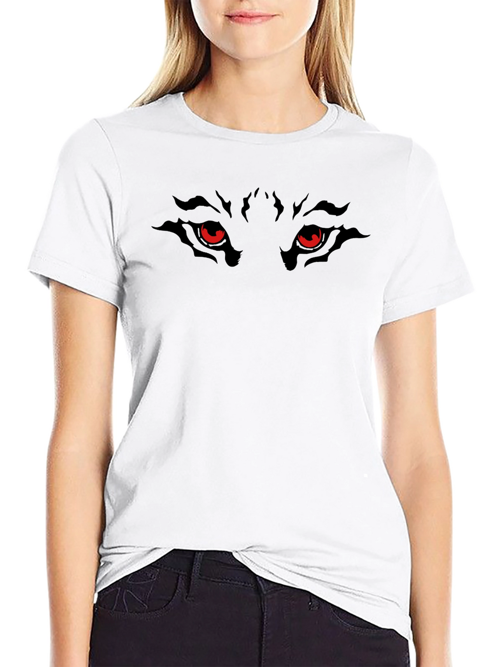 Mens Black Wolf Eyes Graphic Tee