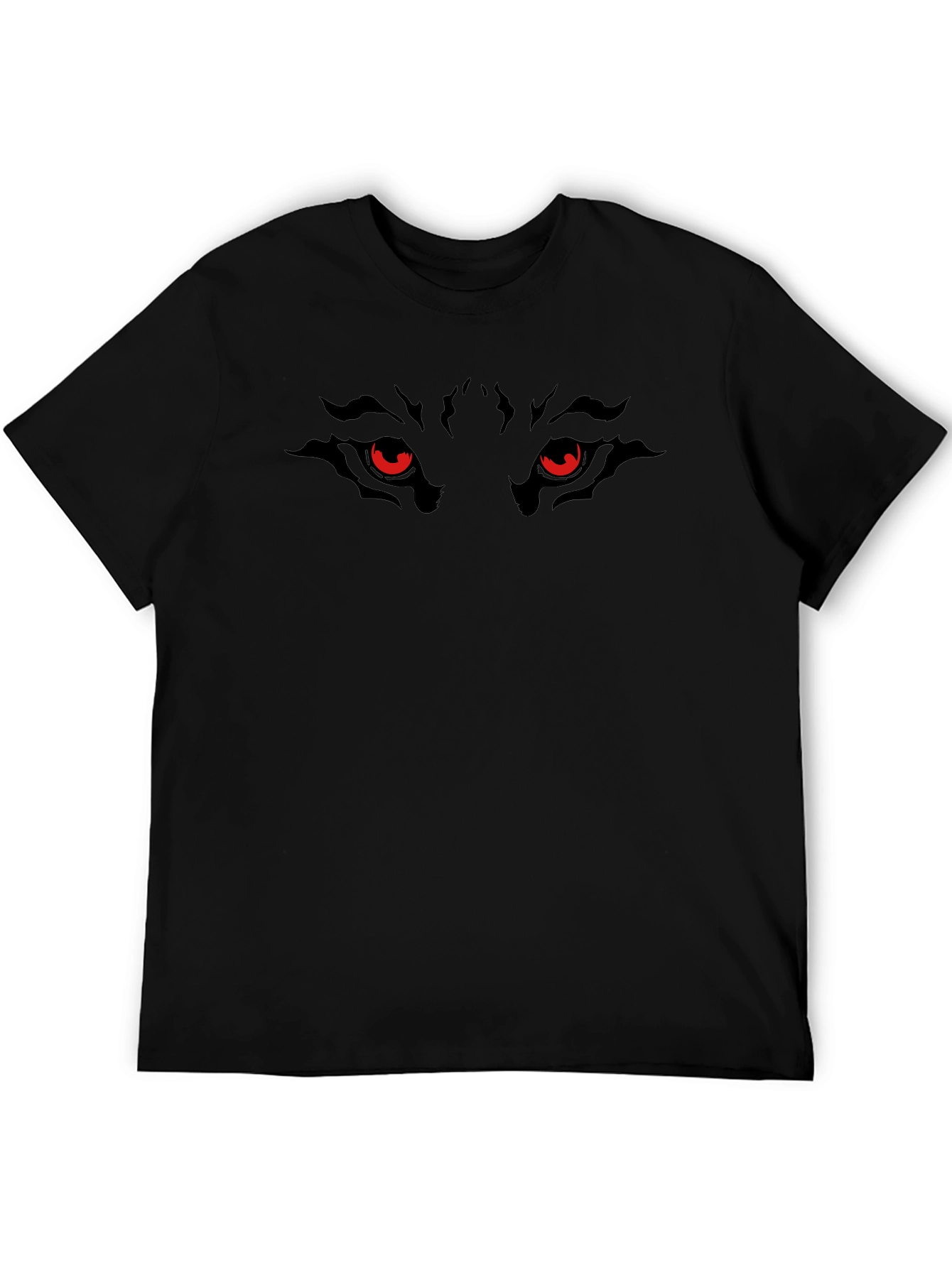 Mens Black Wolf Eyes Graphic Tee
