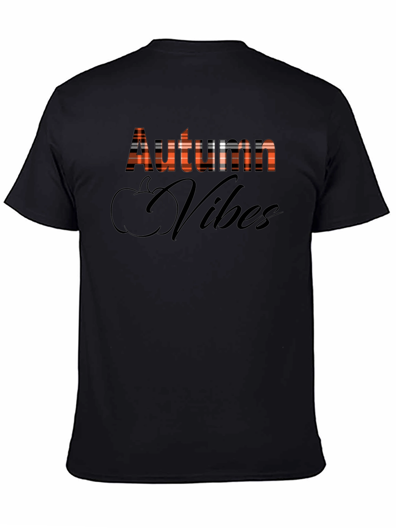 Autumn Vibes Plaid Graphic T-Shirt - Fall Season Tee